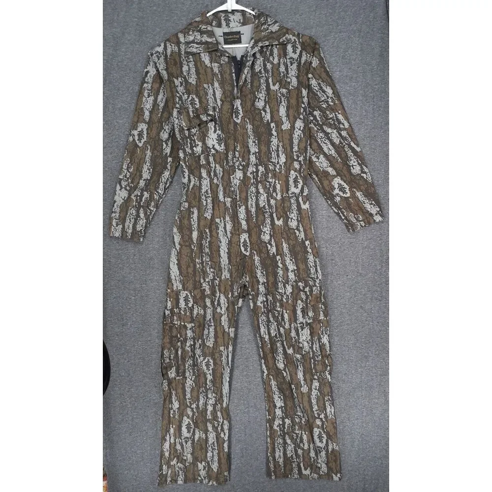 Vintage Charles Daly collection coveralls Adult XL Camoflauge natural bark‎ mens